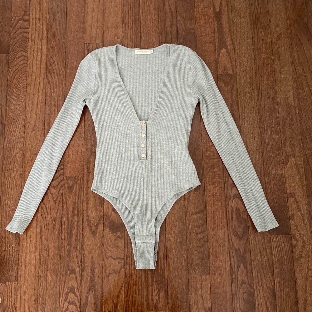 Makers of Dreams Gray Long Sleeve Bodysuit